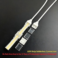 Connecteur LED SMD COB en cristal étanche sans soudure 8mm 10mm 2 broches 2Pin Connecteur d'angle pour bande LED