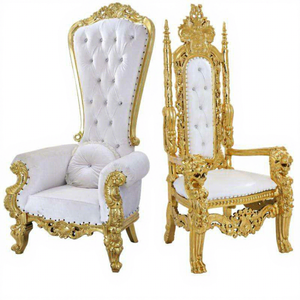 Sedie Trono Nuziali Doppie di Lusso in Stile Antico Cinese Dorate per Re e Regina a Prezzo Conveniente - Product Image 1
