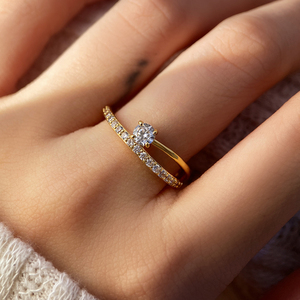 Anillo de Moda Chapado en Oro con Circonita Cúbica, Listo para Enviar, Anillo Apilable para Mujer - Product Image 4