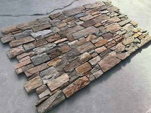 Natürliche Rostige Schieferstein-Verblendung Maßgefertigte Außenwandverkleidung Paneele Kultureller Split 20*60/15*60 Kulturstein - Product Image 4