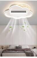 Ventilateur de plafond LED moderne silencieux avec télécommande, trois couleurs, vent puissant, anti-scintillement, sans pales, pour salon, chambre, salle à manger