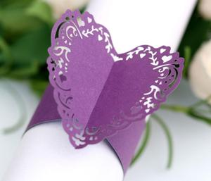Laser <span class=keywords><strong>Creux</strong></span> Amour Papier <span class=keywords><strong>Petit</strong></span> Cercle Blanc Glacier Papier Papillon Boucle Serviette Créative Décoration - Product Image 1