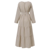 Robe élégante à pois musulmans grande taille pour femmes Robe trapèze large à manches longues