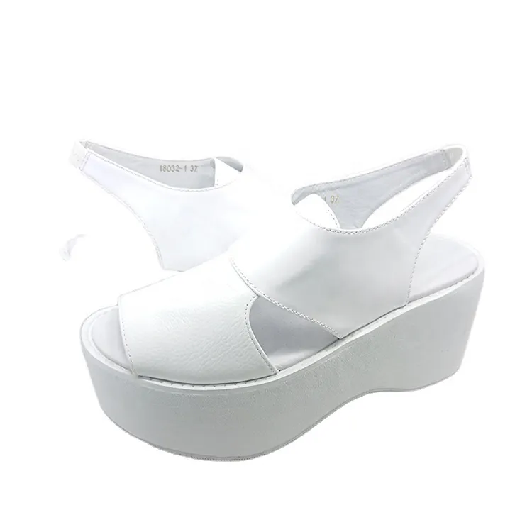 Hot Sales Summer Women's Sandals Wedges Platform Genuine Shoes High Heeled Ladies White Sandals