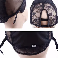 Filet à tresser en U avec bande élastique et 2 pinces à cheveux noires pour la fabrication de perruques et les extensions capillaires professionnelles