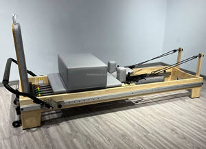 Máquina de cama de Yoga de media polea torre de reformador de Pilates de madera comercial con pista completa medio trapecio - Product Image 4