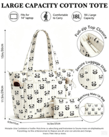 Sac fourre-tout matelassé en polyester pour femme, idéal pour enseignante, infirmière, ordinateur portable, voyage, avec fermeture éclair, imperméable, pour ordinateur 14 pouces, porte-gobelet, léger