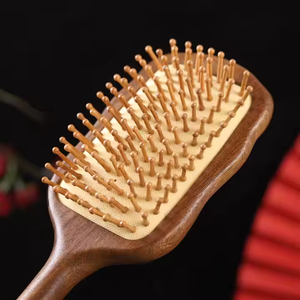 Haute Qualité Sandale Bois Airbag Brosse À Cheveux Paddle Peigne Confortable À La Mode Usage Domestique Démêlant Cheveux Outil Nature Couleur - Product Image 4