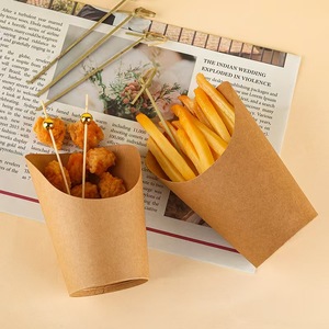 Support à frites en papier kraft biodégradable imprimé sur mesure, emballage alimentaire jetable pour frites, nouilles et biscuits - Product Image 2