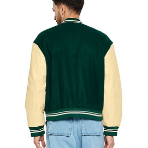 Stylish Casual Men's Varsity Letterman <b>Jacket</b>-Lightweight Embroidered Details Contrast Sleeves Soft Inner Lining OEM Service - Product Image 2
