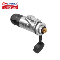 CNLINKO IP68 étanche prise et prise industrielle 7 broches électrique 12 volts câble cc connecteur M12