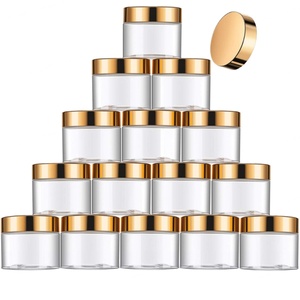 Empty Round 50ml 100ml 120ml 150ml 200ml 250ml clear Lip Balm Body Cream Scrub Black Pet <b>Plastic</b> Cosmetic <b>Jar</b> With Lid - Product Image 1