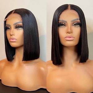 Perruques Courtes Bob Naturelles Brésiliennes en Dentelle HD, Cheveux Humains <span class=keywords><strong>Vierges</strong></span>, Perruques Indiennes Lace Front avec Baby Hair pour Femmes Noires - Fournisseur - Product Image 2