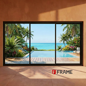 Portes coulissantes de patio modernes en aluminium de qualité supérieure, isolation thermique, résistance aux impacts des ouragans, triple vitrage, réduction du <span class=keywords><strong>bruit</strong></span> - Product Image 2
