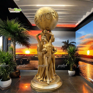Statua in Bronzo a Grandezza Naturale '<span class=keywords><strong>Il</strong></span> <span class=keywords><strong>Mondo</strong></span> È <span class=keywords><strong>Tuo</strong></span>', Scultura per Decorazione Giardino, Arte da Esterno Famosa in Vendita - Product Image 1