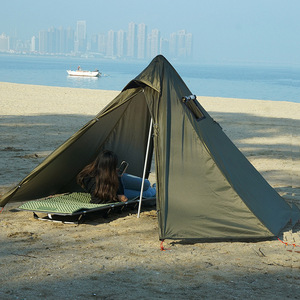 Tenda Piramidale a Doppio Strato per <span class=keywords><strong>Campeggio</strong></span> Invernale e Quattro Stagioni, Due Camere da Letto, Stufa a Legna Ignifuga Integrata, Stile Indiano - Product Image 4