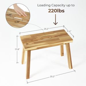 Banc multifonction en bois d'acacia, banc d'entrée, banc de maquillage, surface lisse, facile à nettoyer, pour la maison, la chambre à coucher, le salon - Product Image 4