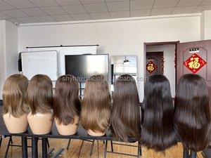 Gran oferta nuevo diseño HD 13*5 Patchwork encaje frontal crudo virgen 24 pulgadas 400% densidad recto Piano Color pelucas - Product Image 5