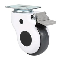 Chariot médical silencieux à roulettes pour soins de lit d'instrument 3/4/5 pouces vis lit plat universel PVC TPR roue frein roulette pivotante