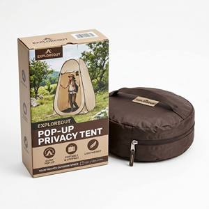 Tente de change instantanée kaki, imperméable avec revêtement argenté, pour douche extérieure, toilettes et vestiaire, idéale pour la <span class=keywords><strong>plage</strong></span> et le <span class=keywords><strong>camping</strong></span> - Product Image 3