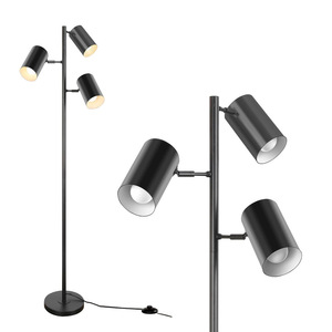 Lampe sur pied moderne en métal noir LED, hauteur réglable, éclairage pour salon et chambre à coucher - Product Image 5