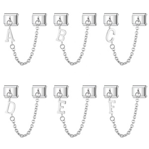 Nouveau Bracelet Modulaire Classique en Acier Inoxydable DIY Alphabet, Combinaison de Maillons Simples et Doubles, Bracelet à Breloques Italien - Product Image 2