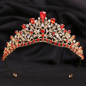 Francés Simple exquisito Rhinestone nupcial Tiaras aleación cristal Queens diamante flor corona lujo belleza desfile Diad corona - Product Image 1