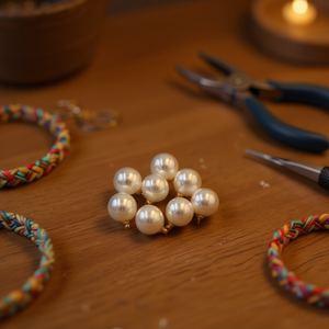 Charm con Perla Ilan 12mm 8pz Autoadesivo Accessorio per Gioielli - Product Image 2