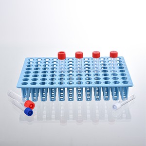 ชั้นวางหลอดทดลอง Rongda Bio แบบ 48/96 ช่อง สีน้ำเงิน/แดง สำหรับการทดสอบกรดนิวคลีอิก - Product Image 1