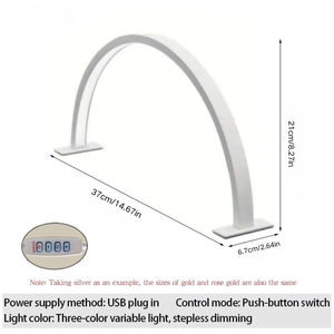 Lampe LED demi-<span class=keywords><strong>lune</strong></span> pour table de manucure, éclairage d'appoint en U, éclairage de travail spécifique pour salon, tatouages, sourcils, beauté - Product Image 6