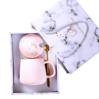 Tasse en céramique créative pour couple, style nordique, écologique, pour café et eau, avec couvercle, pour le petit-déjeuner à la maison