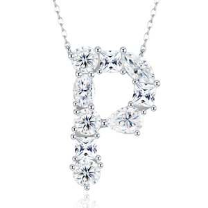 Collar de Moissanita VVS con Corte Múltiple Letra <span class=keywords><strong>N</strong></span>, Apto para Probador de Diamantes, de Plata 925 Bañado en Platino, Joyería Fina Elegante - Product Image 3