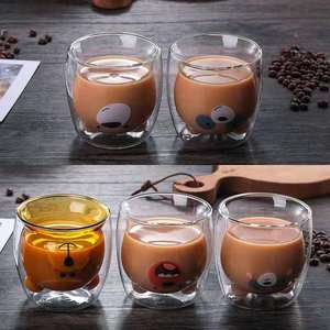 Vendita calda carino orso tazza di vetro doppia parete tazza per caffè e latte Premium tazze da tè & piattini - Product Image 5