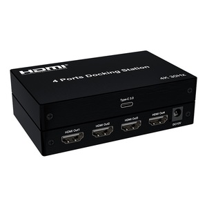 <span class=keywords><strong>Adaptador</strong></span> Extendido <span class=keywords><strong>DisplayLink</strong></span> de 4 Puertos USB-C 4K para TV, PC, Windows, Android, Metálico, Compatible con Splitter OEM - Product Image 1