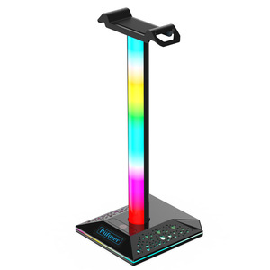 <span class=keywords><strong>Support</strong></span> <span class=keywords><strong>de</strong></span> <span class=keywords><strong>casque</strong></span> <span class=keywords><strong>de</strong></span> jeu lumineux avec fonction <span class=keywords><strong>de</strong></span> mémoire RGB, port USB 2.0, <span class=keywords><strong>audio</strong></span> 3,5 mm, contrôle tactile, <span class=keywords><strong>support</strong></span> <span class=keywords><strong>de</strong></span> <span class=keywords><strong>casque</strong></span> en plastique, vente chaude - Product Image 3