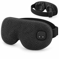 Masque oculaire chauffant sans fil haut de gamme pour la vente en gros, soin des yeux à la vapeur, couvre-yeux de sommeil, chaleur réglable, lavable, noir, pour le bureau et les voyages