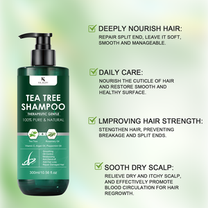 <span class=keywords><strong>Shampoo</strong></span> all'Olio di Tea Tree Anti-Caduta Stimolante della Crescita <span class=keywords><strong>Antiforfora</strong></span> <span class=keywords><strong>e</strong></span> Controllo dell'Oleosità Nutriente <span class=keywords><strong>e</strong></span> Lisciante 300ml - Product Image 6