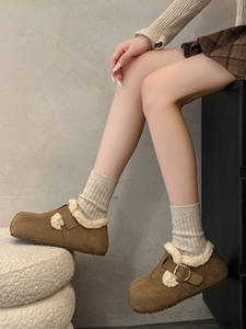 <span class=keywords><strong>Stivaletti</strong></span> da Donna con <span class=keywords><strong>Tacco</strong></span> Nascosto in Microfibra Autunno Inverno 2025 Nuovo Stile Foderati in Pile Suola Spessa Caldi Stivali da Neve con Dettagli Metallici - Product Image 3