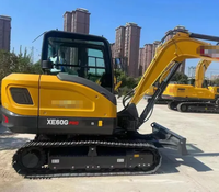 Excavatrice sur chenilles de 6 tonnes avec moteur Kubota de 36 kW, godet de 0,23 m³, modèle XE60G Pro, garantie 1 an