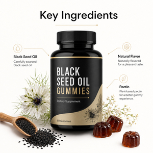 Gummies de soutien immunitaire de haute qualité pressées à froid, sans OGM, avec Vitamine C, Extrait de Gingembre, Ashwagandha, Huile de Nigelle – Compléments à base de plantes - Product Image 5