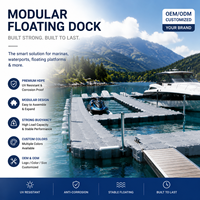 Ponton flottant à haute flottabilité pour la construction de marinas, plateforme flottante pour bateaux en PC et HDPE, mini-maison capsule, quai flottant, vente économique, 350 kg/m²