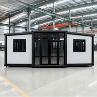 Maison de conteneur hôtelier préfabriquée de luxe, mobile et extensible, 2 chambres, construction en panneaux sandwich en acier