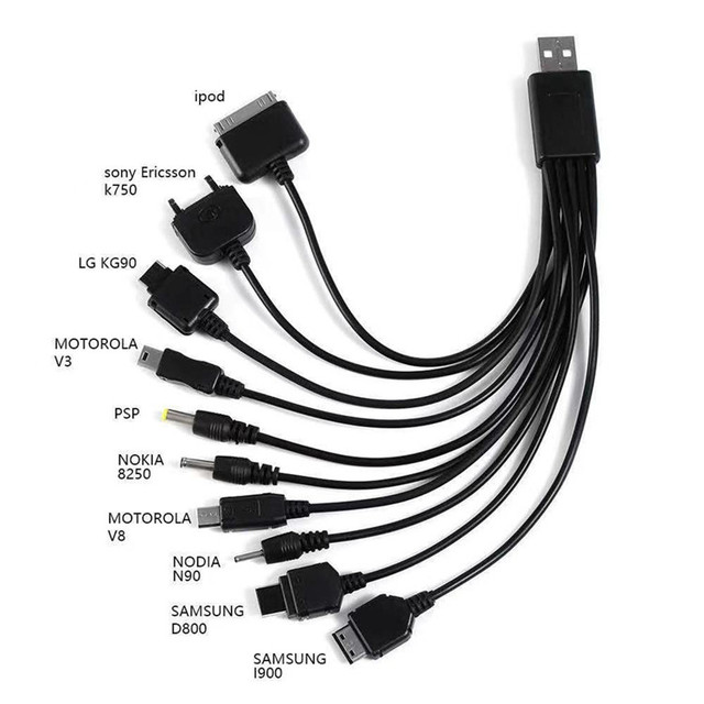 10 in 1 Usb Charger Cable 20cm Universal Multifunction Charging Adapter for Phone/PSP USB Camera Usb 3.0 Male Connector Cable
