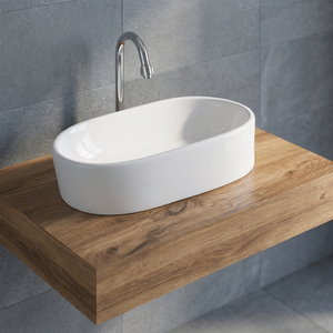 Nouveau bassin en céramique en forme de fleur Lavabo blanc moderne salle de bain navire évier comptoir porcelaine Art lavabo à la main - Product Image 2