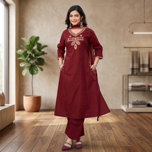 White Floral Printed 100% Cotton <b>Chiffon</b> Kurta Sets Loose Fit V Neck Sweet Digital Printing Summer Casual <b>Dresses</b> - Product Image 3