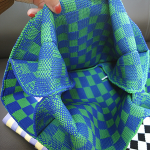 Nuova <span class=keywords><strong>borsa</strong></span> a mano lavorata a maglia firmata Shopping <span class=keywords><strong>borsa</strong></span> unica scacchiera <span class=keywords><strong>borsa</strong></span> Tote - Product Image 5