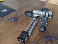 Plateau motorisé à 3 axes KHMOS à vis trapézoïdale HMS40T XYZ-X, guidage linéaire CNC à portique croisé, roulement en acier et aluminium, max. 500 mm