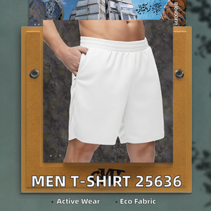 Men's Elastic Waist Sporty Knitted Canvas Eco-Friendly Digital Printed Shorts - Product Image 2