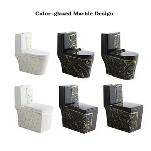 Cuvette de toilette en céramique colorée de haute qualité, cuvette de toilette en marbre, toilette en céramique de couleur noire - Product Image 4