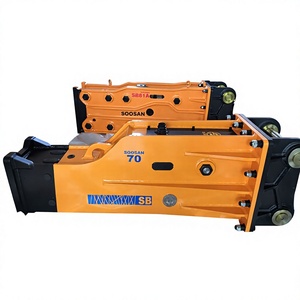 Casse-roche hydraulique de type boîte SOOSAN SB70 jaune / Marteau de démolition robuste pour équipement de démolition monté sur excavatrice - Product Image 1